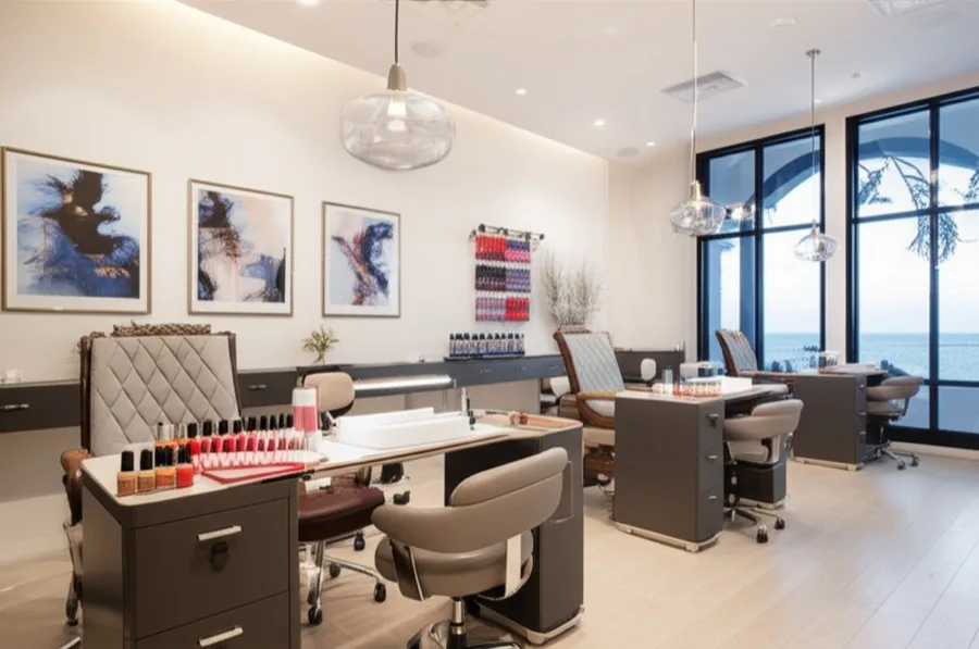Modern nail studio interior