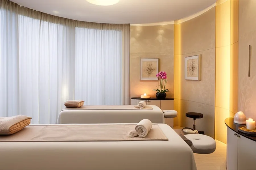 Serene spa treatment room